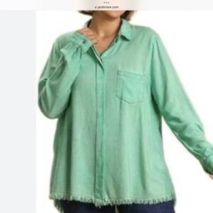 NWT Umgee linen blend long-sleeve flowy Boho gypsy top sz XL